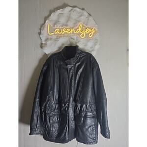 Vintage Leather Jacket Le Collezioni Brandini  Mens Large Formal Office Biker